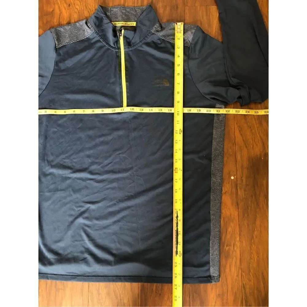 The North Face Mens Navy 1/4 Zip Pullover Athletic Shirt Sz Large L Long Sleeve